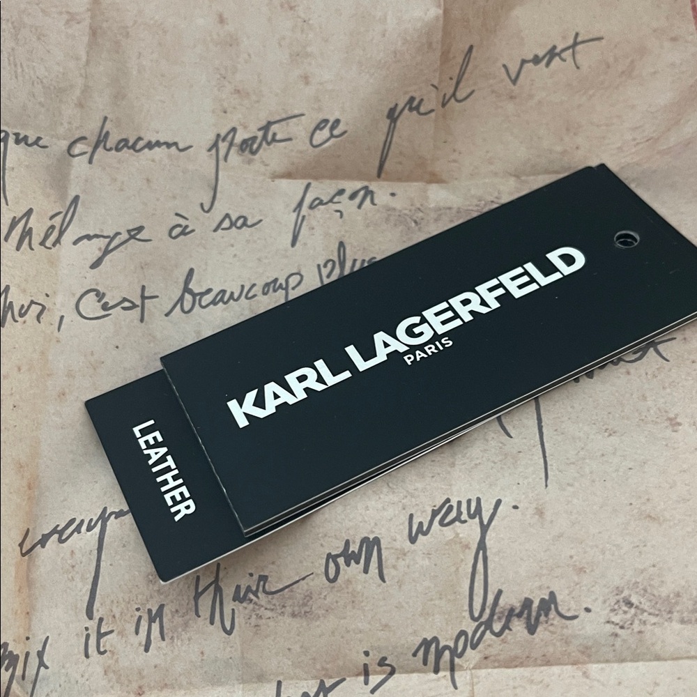 Karl Lagerfeld Black Leather Drawstring Bucket Bag - Picture 12 of 16